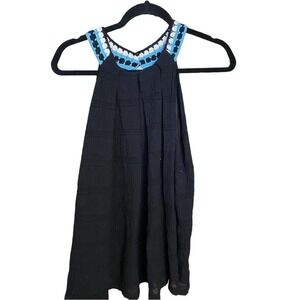 Novis Black black blue Crochet Halter tank top Medium